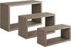 Set 3 cubi, mensole da parete in legno, Design moderno (MARRONE TALPA)
