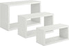 Set 3 cubi, mensole da parete in legno, Design moderno (BIANCO)