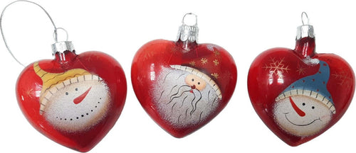 Set-3-cuori-natalizi-in-vetro-Rosso-Dipinto-Ciao-Srl