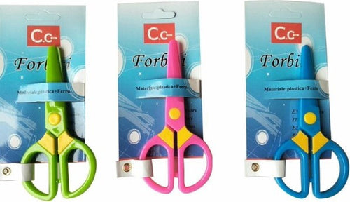 Set-3-Forbici-A-Punta-Tonda-Arrotondata-Taglio-Dritto-Colorate-Bambini-Scuola