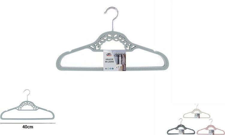 Set 3 Grucce Legno Appendiabiti Fashion Eleganti Colorate Shirt Camicie Giacche Casa e cucina/Organizzazione interni/Organizzazione guardaroba/Grucce e appendini/Grucce Trade Shop italia - Napoli, Commerciovirtuoso.it