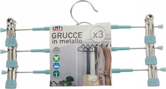 Set-3-Grucce-Pantaloni-In-Metallo-Azzurro-Armadio-Clip-Antiscivolo-Gonne-Shorts