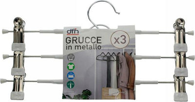 Set 3 Grucce Pantaloni In Metallo Bianche Armadio Clip Antiscivolo Gonne Shorts Casa e cucina/Organizzazione interni/Organizzazione guardaroba/Grucce e appendini/Grucce Trade Shop italia - Napoli, Commerciovirtuoso.it