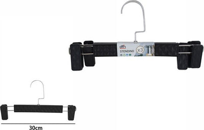 Set 3 Grucce Pantaloni Plastica Nere Armadio Clip Antiscivolo Gonne Shorts Top Casa e cucina/Organizzazione interni/Organizzazione guardaroba/Grucce e appendini/Grucce Trade Shop italia - Napoli, Commerciovirtuoso.it