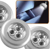 Set 3 Lampade A 3 Led Con Adesivo Per Armadi0 Cassetti Diametro 68mm A Batterie Illuminazione/Illuminazione per interni/Illuminazioni per pareti/Faretti da muro Trade Shop italia - Napoli, Commerciovirtuoso.it
