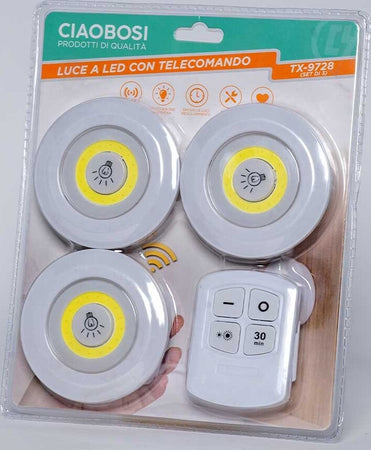 Set 3 Luci Led Cob Con Telecomando Luce Regolabile Lampada Disco Armadio Tx-9728 Illuminazione/Illuminazione per interni/Lampade/Lampade da tavolo e abat-jour Trade Shop italia - Napoli, Commerciovirtuoso.it