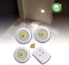 Set-3-Luci-Led-Cob-Con-Telecomando-Luce-Regolabile-Lampada-Disco-Armadio-Tx-9728