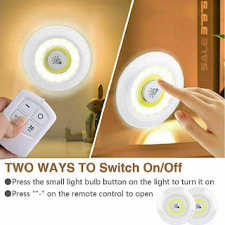 Set 3 Luci Led Cob Con Telecomando Luce Regolabile Lampada Disco Armadio Tx-9728 Illuminazione/Illuminazione per interni/Lampade/Lampade da tavolo e abat-jour Trade Shop italia - Napoli, Commerciovirtuoso.it