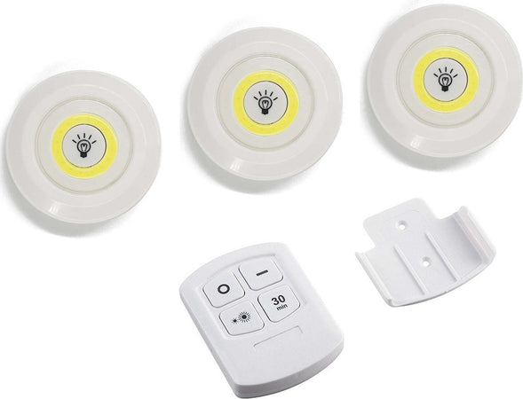 SET 3 LUCI LED COB ILLUMINAZIONE CON TELECOMANDO FARETTO SPOT TIMER Fai da te/Prodotti per la costruzione/Illuminazione area di lavoro/Faretti Trade Shop italia - Napoli, Commerciovirtuoso.it