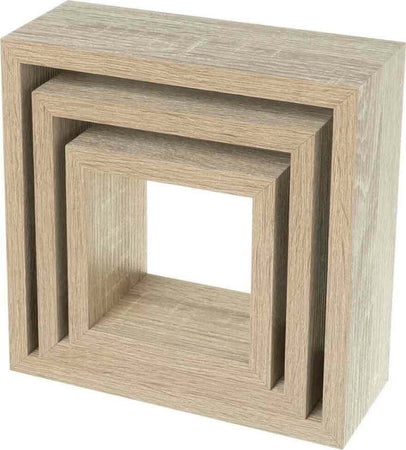 Set 3 Mensole Da Parete Moderne Design Cubo Mensola Scaffale In Legno Mdf Beige Casa e cucina/Organizzazione interni/Porta oggetti cassetti e scaffali/Mensole da muro Trade Shop italia - Napoli, Commerciovirtuoso.it