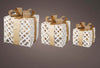 Set 3 pacchi regalo in resina luminoso color bianco e oro per uso interno ed esterno Casa e cucina/Decorazioni per interni/Addobbi e decorazioni per ricorrenze/Decorazioni natalizie/Luci natalizie/Catene luminose per esterni MagiediNatale.it - Altamura, Commerciovirtuoso.it