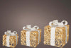 Set 3 pacchi regalo in resina luminoso color oro e bianco per uso interno ed esterno Casa e cucina/Decorazioni per interni/Addobbi e decorazioni per ricorrenze/Decorazioni natalizie/Luci natalizie/Catene luminose per esterni MagiediNatale.it - Altamura, Commerciovirtuoso.it
