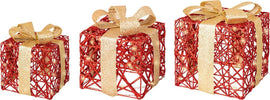 Set 3 pacchi regalo in resina luminoso color oro e rosso per uso interno ed esterno Casa e cucina/Decorazioni per interni/Addobbi e decorazioni per ricorrenze/Decorazioni natalizie/Luci natalizie/Catene luminose per esterni MagiediNatale.it - Altamura, Commerciovirtuoso.it