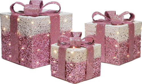 Set 3 pacchi regalo luminosi color bianco e rosa uso interno ed esterno Casa e cucina/Decorazioni per interni/Addobbi e decorazioni per ricorrenze/Decorazioni natalizie/Luci natalizie/Catene luminose per esterni MagiediNatale.it - Altamura, Commerciovirtuoso.it