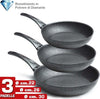 Set-3-Padelle-22-26-30cm-Rivestite-Con-Polvere-Di-Diamante-Padella-Antiaderente