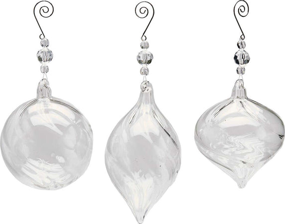 Set 3 palline per albero di natale in vetro da Ø 10 cm Pendaglio decorato Casa e cucina/Decorazioni per interni/Addobbi e decorazioni per ricorrenze/Decorazioni natalizie/Addobbi e decorazioni/Palle e palline MagiediNatale.it - Altamura, Commerciovirtuoso.it