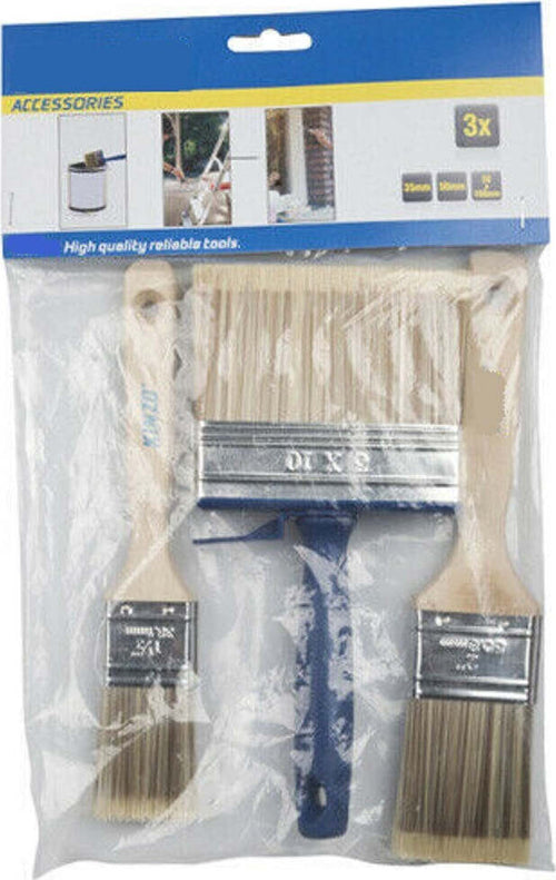 Set 3 Pennelli Pittura Pittore Per Verniciare Con Manico Legno 30-35-50 Mm Casa, arredamento e bricolage > Bricolage e fai da te > Pennelli e Rulli Trade Shop italia - Napoli, Commerciovirtuoso.it