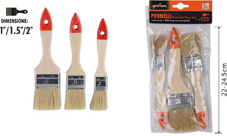 Set 3 Pennelli Testa Piatta Pennello Per Pittura Vernice Varie Dimensioni 90307 Fai da te/Pitture trattamenti per pareti e utensili/Strumenti e attrezzi per verniciatura/Applicazione colore/Pennelli/Pennellesse Trade Shop italia - Napoli, Commerciovirtuoso.it