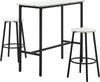 Set-3-Pezzi-con-Tavolo-Rettangolare-e-2-Sgabelli-da-Bar-in-Truciolato,-MDF-e-Acciaio,-Bianco-e-Nero-HY3835-943V01WTHY3
