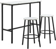 Set-3-Pezzi-con-Tavolo-Rettangolare-e-2-Sgabelli-da-Bar-in-Truciolato,-MDF-e-Acciaio,-Bianco-e-Nero-HY3835-943V01WTHY3