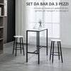 Set-3-Pezzi-con-Tavolo-Rettangolare-e-2-Sgabelli-da-Bar-in-Truciolato,-MDF-e-Acciaio,-Bianco-e-Nero-HY3835-943V01WTHY3