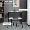 Set-3-Pezzi-con-Tavolo-Rettangolare-e-2-Sgabelli-da-Bar-in-Truciolato,-MDF-e-Acciaio,-Bianco-e-Nero-HY3835-943V01WTHY3