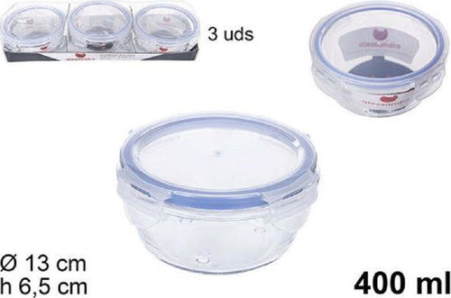 Set 3 Pezzi Contenitori Per Alimenti In Vetro Con Coperchi Plastica 400ml 110548 Casa e cucina/Organizzazione interni/Contenitori e barattoli da cucina/Conservazione cibi/Barattoli e contenitori Trade Shop italia - Napoli, Commerciovirtuoso.it