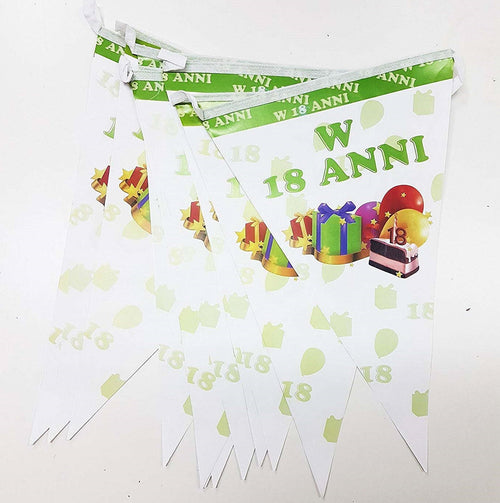 Set 3 Pezzi Festoni 18 Anni Bianco Verde 12 Bandierine Compleanno Festone Casa, arredamento e bricolage > Prodotti per Feste > Festoni e Palloncini Trade Shop italia - Napoli, Commerciovirtuoso.it