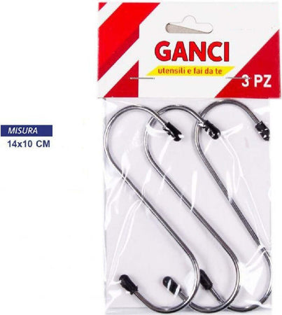 Set 3 Pezzi Ganci Gancio A S Appendini Multiuso Acciaio Con Gommino 14x10cm Casa, arredamento e bricolage > Bricolage e fai da te > Minuteria Trade Shop italia - Napoli, Commerciovirtuoso.it