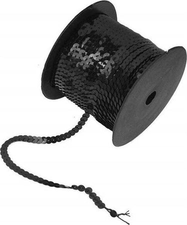 Set-3-Pezzi-Nastro-Paillettes-Nero-3-Metri-Fascia-Glitter-Cc6824-Cucito-Sarta