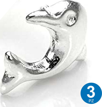 Set 3 Pezzi Piercing Orecchini Naso 6 Mm A Forma Di Delfino Argento 925 Sterling Bracciali e Collane Trade Shop italia - Napoli, Commerciovirtuoso.it