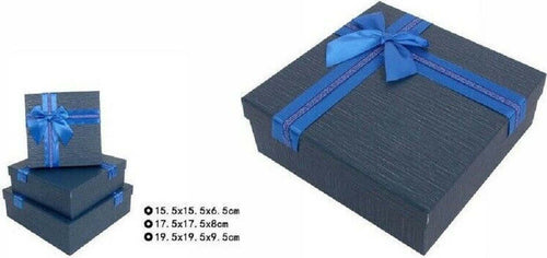 Set 3 Pezzi Scatole Box Per Regali Varie Misure Quadrate Blu Con Fiocco 69347 Casa, arredamento e bricolage > Prodotti per Feste Trade Shop italia - Napoli, Commerciovirtuoso.it