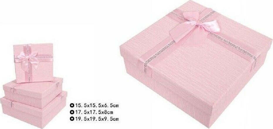 Set 3 Pezzi Scatole Box Per Regali Varie Misure Quadrate Rosa Con Fiocco 69346 Casa e cucina/Hobby creativi/Articoli per confezioni regalo/Scatole da regalo Trade Shop italia - Napoli, Commerciovirtuoso.it