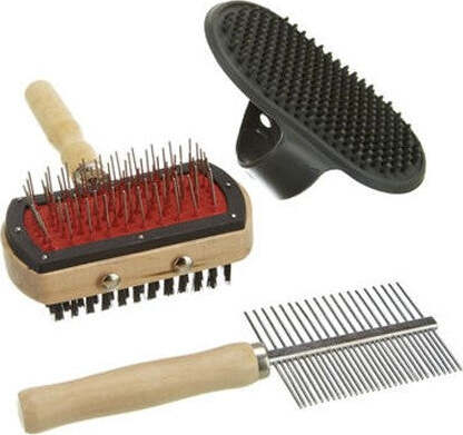 SET 3 PEZZI SPAZZOLE PER CANI IN 3 MODELLI DIFFERENTI MANICO IN LEGNO Prodotti per animali domestici/Cani/Accessori per toilette/Spazzole Trade Shop italia - Napoli, Commerciovirtuoso.it