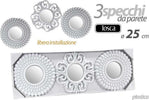 Set 3 Pezzi Specchi Da Parete Decorativi Tondi Specchio 25 Cm In Plastica 813016 Casa e cucina/Decorazioni per interni/Specchi/Specchi da parete Trade Shop italia - Napoli, Commerciovirtuoso.it