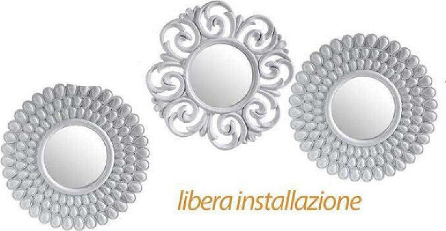 Set 3 Pezzi Specchi Da Parete Decorativi Tondi Specchio 25 Cm In Plastica 813016 Casa e cucina/Decorazioni per interni/Specchi/Specchi da parete Trade Shop italia - Napoli, Commerciovirtuoso.it