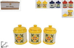 Set 3 Pezzi Tris Barattoli Colorati In Ceramica Con Decoro Fantasia Maiolica Casa, arredamento e bricolage > Cucina > Barattoli e Contenitori Trade Shop italia - Napoli, Commerciovirtuoso.it