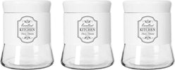 Set 3 Pezzi Tris Barattoli In Vetro Latta Contenitori 14 Cm Colore Bianco 703244 Casa e cucina/Organizzazione interni/Contenitori e barattoli da cucina/Vasetti e barattoli per conserve/Set di barattoli e coperchi Trade Shop italia - Napoli, Commerciovirtuoso.it