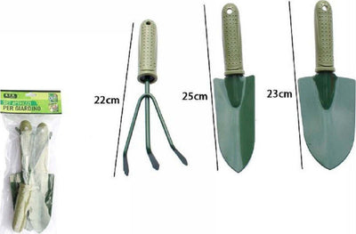 Set 3 Pz Attrezzi Per Giardino Con Manico Antiscivolo Rastrello 2 Palette 59698 Articoli da Giardino > Attrezzi da giardino > Utensili da giardino Trade Shop italia - Napoli, Commerciovirtuoso.it