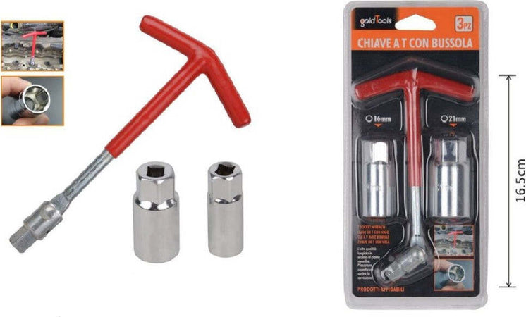 Set 3 Pz Chiave A T Con Snodo Con Doppia Bussola Svita Candele 16 ? 21 Mm 91636 Auto e Moto/Attrezzi per veicoli/Attrezzi e attrezzatura per motore/Chiavi candelette Trade Shop italia - Napoli, Commerciovirtuoso.it