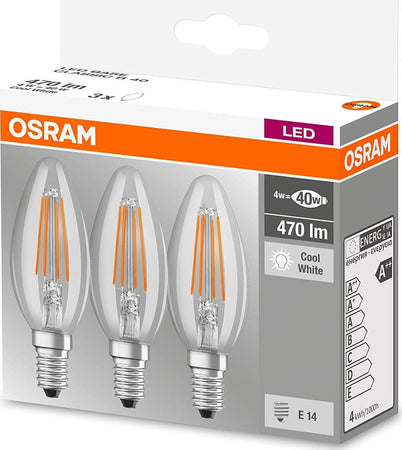 SET 3 PZ LAMPADINE LED A CANDELA BASSO CONSUMO 4W E14 4000K LUCE NATURALE OSRAM Illuminazione/Lampadine/Lampadine a LED Trade Shop italia - Napoli, Commerciovirtuoso.it