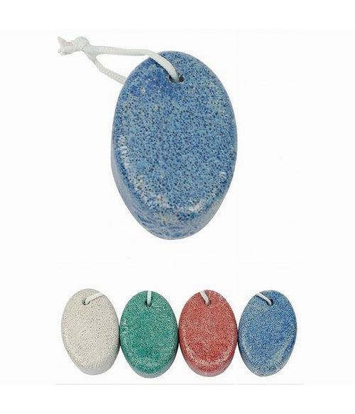 Set 3 Pz Pietra Pomice Colorata Ovale Naturale Cura Piedi Calli Chiropodia 79292