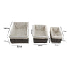 Set 3 Pz Porta Oggetti Organizer Cestino Intrecciato Vimini Con Fodera In Tessuto 79157