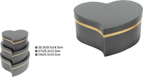 Set 3 Pz Scatole Box Regali Varie Misure Matrioska Forma Cuore Storto Nero 71932 Casa, arredamento e bricolage > Prodotti per Feste Trade Shop italia - Napoli, Commerciovirtuoso.it