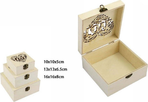 Set 3 Pz Scatole Legno Decoupage Portagioie Cuore Love Scatola Cofanetto 74012a Casa, arredamento e bricolage > Arredamento > Portaoggetti Trade Shop italia - Napoli, Commerciovirtuoso.it