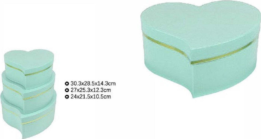 Set 3 Scatole Regali Varie Misure Matrioska Forma Cuore Storto Verde Acqua 71935 Casa, arredamento e bricolage > Prodotti per Feste Trade Shop italia - Napoli, Commerciovirtuoso.it