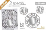 Set 3 Specchi Parete Decorativi Anticati Bianco Specchio Plastica 25-35cm 836886 Casa e cucina/Decorazioni per interni/Specchi/Specchi da parete Trade Shop italia - Napoli, Commerciovirtuoso.it