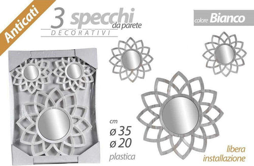 Set 3 Specchi Parete Decorativi Anticati Libera Installazione Gira 20-35cm 836909 Casa e cucina/Decorazioni per interni/Specchi/Specchi da parete Trade Shop italia - Napoli, Commerciovirtuoso.it