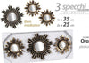 Set-3-Specchi-Parete-Decorativi-Oro-25/35cm-Plastica-Libera-Installazione-823893