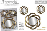 Set 3 Specchi Parete Decorativi Oro Anticato Libera Installazione 20-35cm 836855 Casa e cucina/Decorazioni per interni/Specchi/Specchi da parete Trade Shop italia - Napoli, Commerciovirtuoso.it